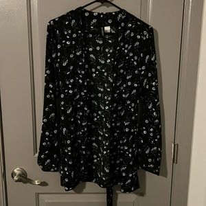 Flower print flowy blazer